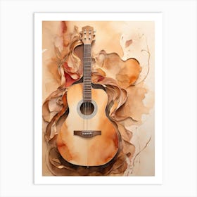 Watercolor Guitar Art Print