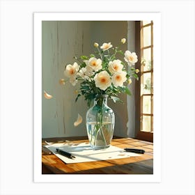 Flowers In A Vase 40 Art Print