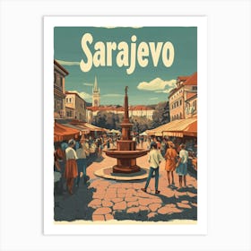 Aihrgdesign A Classic 1960s Travel Poster For Sarajevo 2 Art Print