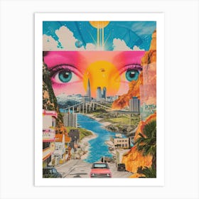 Sweden   Retro Collage Style 1 Art Print