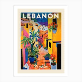 Byblos Lebanon 2 Fauvist Painting  Travel Poster Art Print