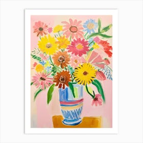 Flower Painting Fauvist Style Gaillardia 1 Art Print