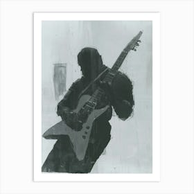 Black And White Guitar Art Print