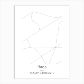 Haga,Japan Minimalist Map Art Print
