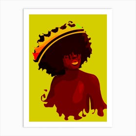 Afro Woman Art Prints Illustration Olive Art Print