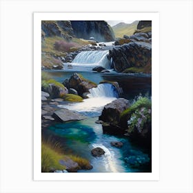 The Fairy Pools, Scotland Peaceful Oil Art  (3) Art Print