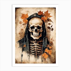 Vintage Halloween Gothic Skeleton Painting (2) Art Print