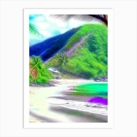 Dominica Beach Soft Colours Tropical Destination Art Print