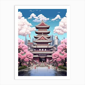 Osaka Pixel Art 3 Art Print