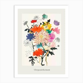 Chrysanthemum 1 Collage Flower Bouquet Poster Art Print