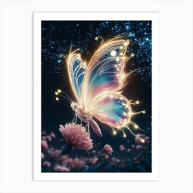 Butterfly In The Night Sky 1 Art Print