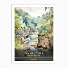 Taman Negara National Park Malaysia Watercolour 2 Art Print