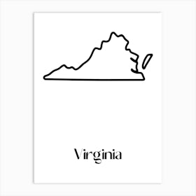 Virginia Map Art Print