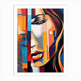 Modern Illustration Of A Woman's Face, 1359 Art Print