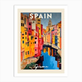 Girona Spain 4 Fauvist Painting  Travel Poster Art Print