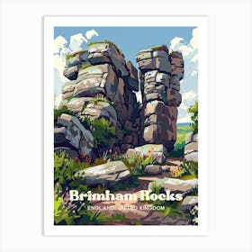 Brimham Rocks England Natural Beauty Travel Art Illustration Art Print