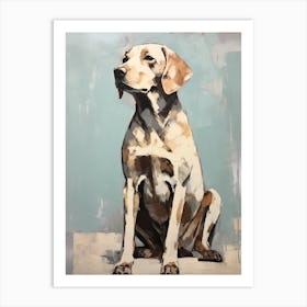 Labrador Retriever Dog, Painting In Light Teal And Brown 3 Art Print