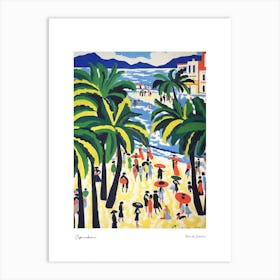 Copacabana Rio De Janeiro Matisse Style 1 Watercolour Travel Poster Art Print