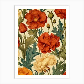 Vintage Floral Pattern Art Print