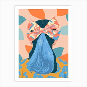 Blue Haired Girl Art Print