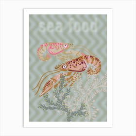 Sea Life Sea Food Shrimps Art Print