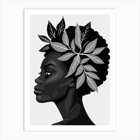 Woman With Leaves In Her Hair 3 Art Print