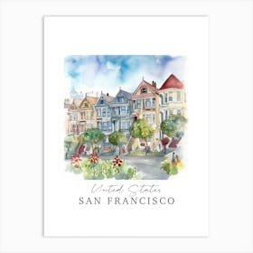 United States San Francisco Storybook 6 Travel Poster Watercolour Art Print