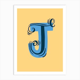 Letter J Typographic Art Print