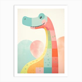 Colourful Dinosaur Argentinosaurus 3 Art Print