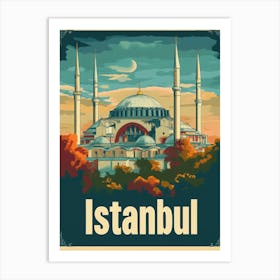 Aihrgdesign A Vintage Travel Poster Of Istanbul Featuring The 27fd0240 6ba9 499c B002 E387d04d0166 3 Art Print