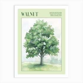 Walnut Tree Atmospheric Watercolour Painting 2 Poster Art Print
