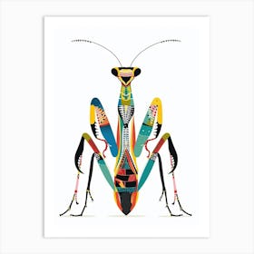 Colourful Insect Illustration Praying Mantis 9 Art Print