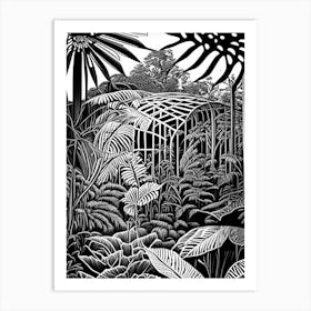 Muttart Conservatory, 1, Canada Linocut Black And White Vintage Art Print