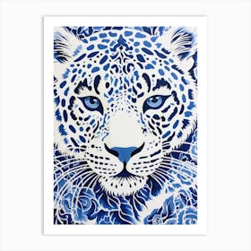 Blue Leopard 1 Art Print