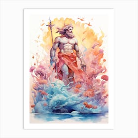 Watercolour Poseidon Art Print