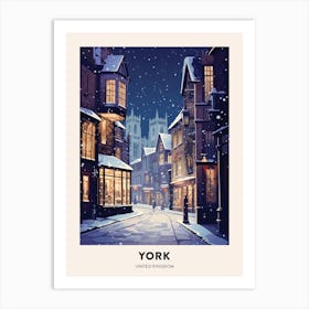 Winter Night  Travel Poster York United Kingdom 4 Art Print