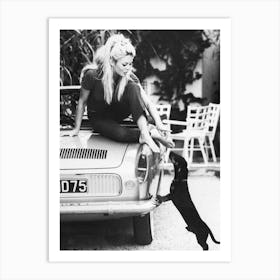 Brigitte Bardot with Dachshund Art Print