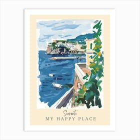 My Happy Place Sorrento 3 Travel Poster Art Print