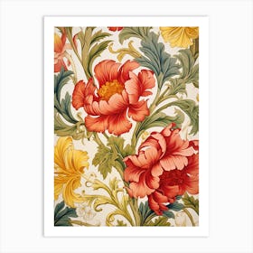 Floral Wallpaper 335 Art Print