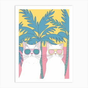 Two Cats In Sunglasses Art Print