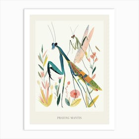 Colourful Insect Illustration Praying Mantis 10 Poster Art Print