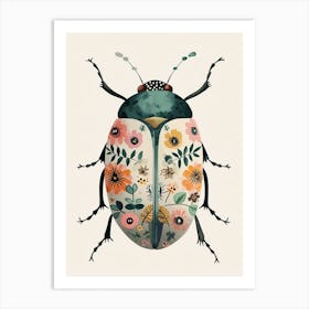 Colourful Insect Illustration June Bug 3 Art Print