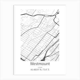 Westmount,Canada Minimalist Map Art Print