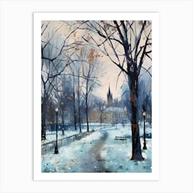 Winter City Park Painting Castle Park Bristol 4 Art Print