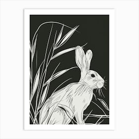 Florida White Rabbit Minimalist Illustration 2 Art Print