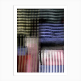 OLYMPIA STRIPES - coltxwilde, abstract, contemporary art, stripes in honour of the flags, countries and olympic love, red, black, green, yellow, blue by coltxwilde Art Print