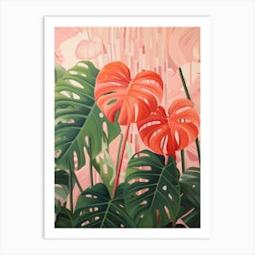 Tropical Plant Painting Monstera Deliciosa 4 Art Print