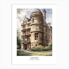 Oxford University 6 Watercolor Travel Poster Art Print