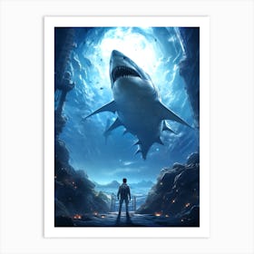 Shark In The Ocean Art Print