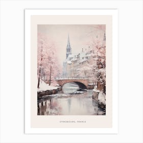 Dreamy Winter Painting Poster Strasbourg France 2 Art Print